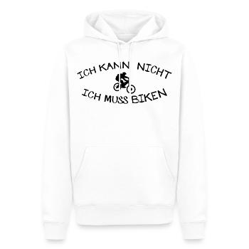 Kann nicht muss Biken - Männer Premium Bio Hoodie - Weiß - Vorne - Nico (187cm)