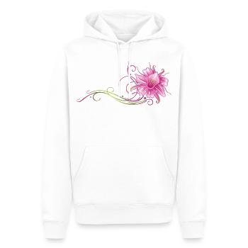 Orchidée colorée avec des ornements en filigrane - Sweat à capuche Premium bio Homme - blanc - Devant - Nico (187cm)