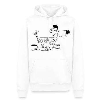 Drolliger Hund - Dog - Hunde - Comic - Männer Premium Bio Hoodie - Weiß - Vorne - Nico (187cm)