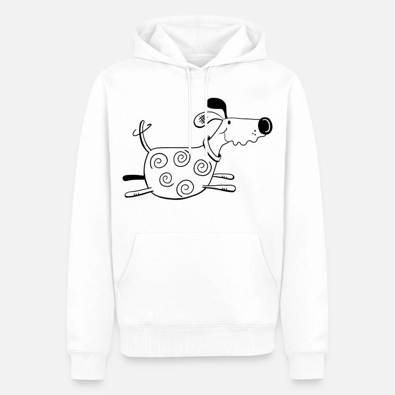 Drolliger Hund - Dog - Hunde - Comic - Männer Premium Bio Hoodie - Weiß