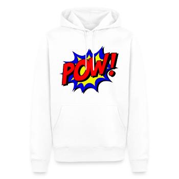 POW personnage de dessin animé parole image de bulle # - Sweat à capuche Premium bio Homme - blanc - Devant - Nico (187cm)