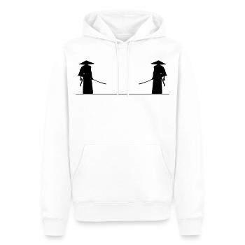 Bataille de samouraï - Sweat à capuche Premium bio Homme - blanc - Devant - Nico (187cm)