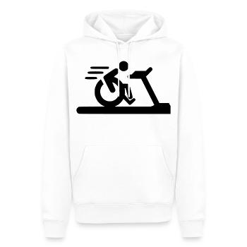 Fitness en fauteuil roulant # - Sweat à capuche Premium bio Homme - blanc - Devant - Nico (187cm)