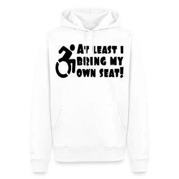 Au moins, j’apporte mon propre fauteuil roulant # - Sweat à capuche Premium bio Homme - blanc - Devant - Nico (187cm)