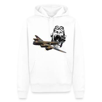 Pilot Lankaster - Männer Premium Bio Hoodie - Weiß - Vorne - Nico (187cm)