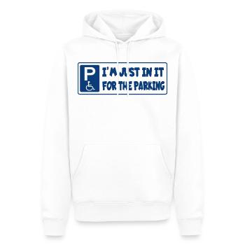 Nur in meinem Rollstuhl für das Parken, Humor # - Männer Premium Bio Hoodie - Weiß - Vorne - Nico (187cm)