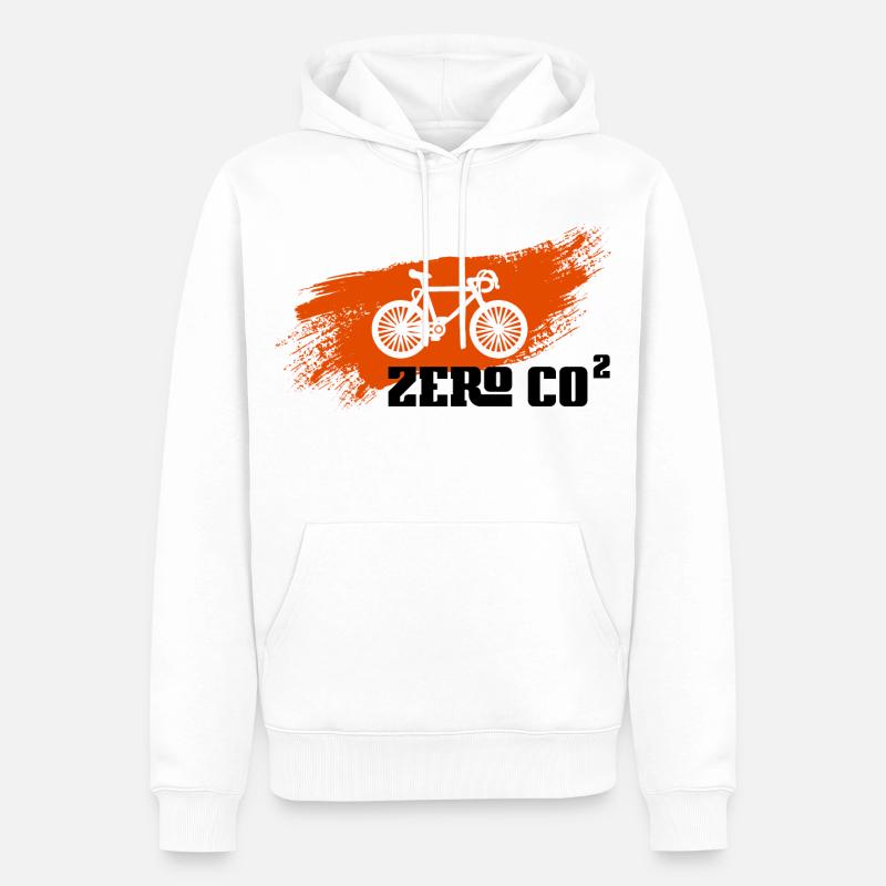 Zero CO2 - Sweat à capuche Premium bio Homme - blanc