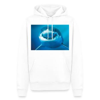 Lächelnder Hai unter Wasser - Männer Premium Bio Hoodie - Weiß - Vorne - Nico (187cm)