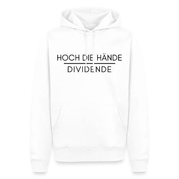 Aktien Börse Dividende Spruch - Männer Premium Bio Hoodie - Weiß - Vorne - Nico (187cm)