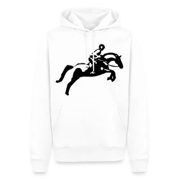 Saut d’obstacles, saut d’obstacles, concours complet - Sweat à capuche Premium bio Homme - blanc - Devant - Nico (187cm)