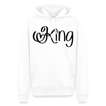 King avec coeur - Sweat à capuche Premium bio Homme - blanc - Devant - Nico (187cm)