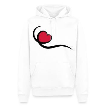 Herz - Männer Premium Bio Hoodie - Weiß - Vorne - Nico (187cm)