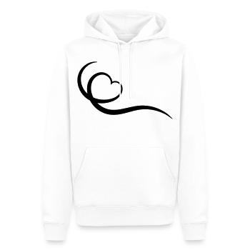 Herz - Männer Premium Bio Hoodie - Weiß - Vorne - Nico (187cm)