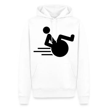 Wheelie avec fauteuil roulant représente l’agilité * - Sweat à capuche Premium bio Homme - blanc - Devant - Nico (187cm)