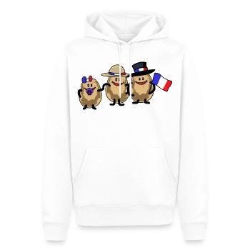 France Français Pommes de terre Légumes Tubercules Cuisinier - Sweat à capuche Premium bio Homme - blanc - Devant - Nico (187cm)