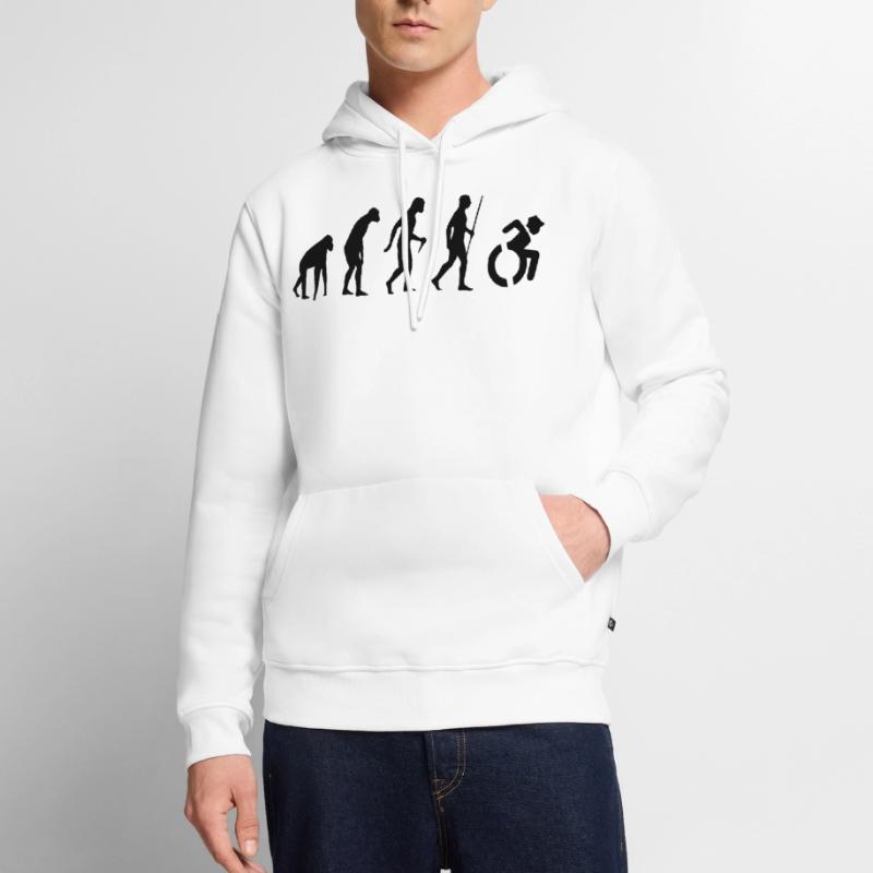 Evolution Rollstuhl. Die Rollstuhl-Evolution * Männer Premium Bio Hoodie
