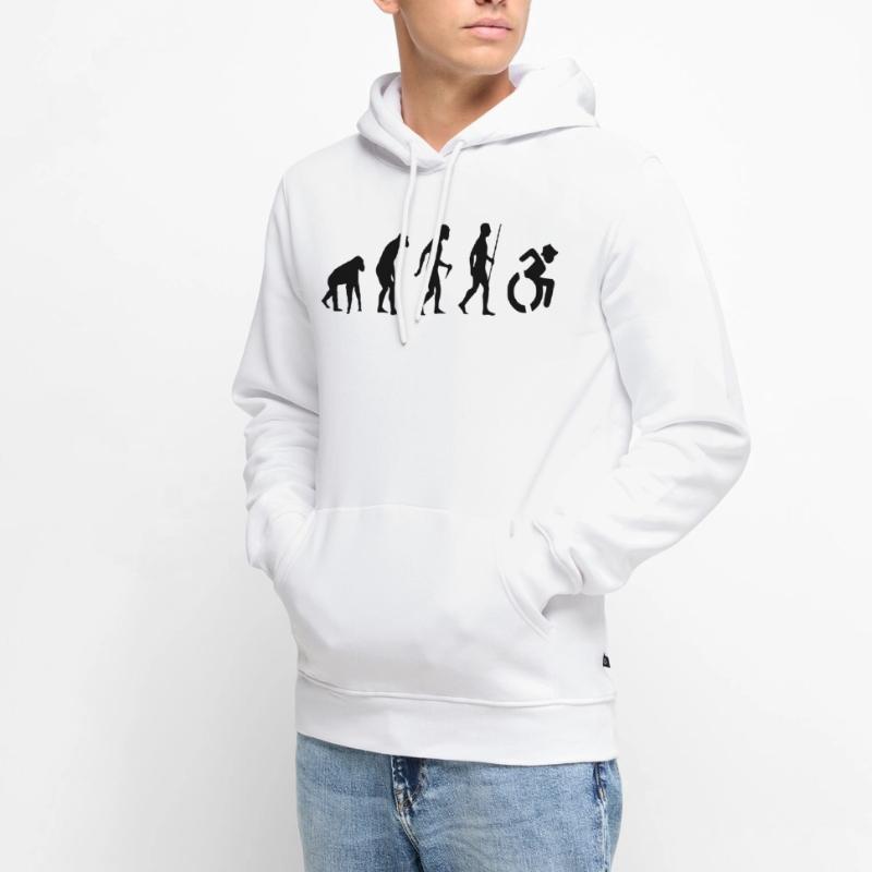 Evolution Rollstuhl. Die Rollstuhl-Evolution * Männer Premium Bio Hoodie