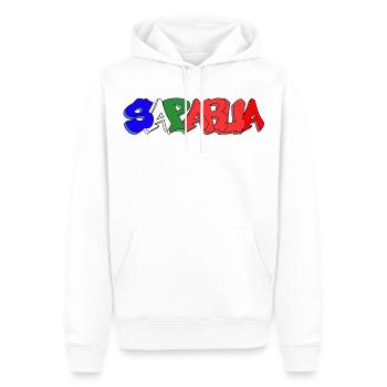 Saparua - Moluque 4 couleurs - Sweat à capuche Premium bio Homme - blanc - Devant - Nico (187cm)