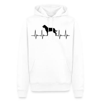 Rottweiler, Kampfhund, Herz, Puls, Herzschlag Hund - Männer Premium Bio Hoodie - Weiß - Vorne - Nico (187cm)