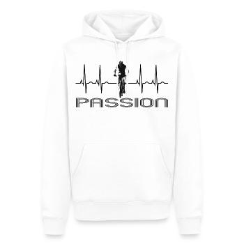 Bike - Sweat à capuche Premium bio Homme - blanc - Devant - Nico (187cm)