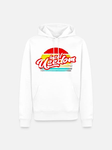 insel usedom shirt retro vintage aufkleber sticker - Männer Premium Bio Hoodie - Weiß