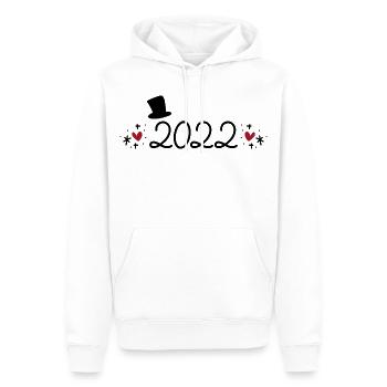 2022 - Sweat à capuche Premium bio Homme - blanc - Devant - Nico (187cm)