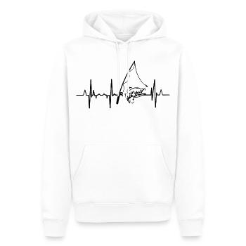 Fischerei Herzlinie - Männer Premium Bio Hoodie - Weiß - Vorne - Nico (187cm)