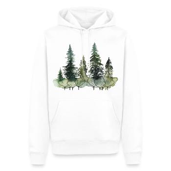 Waldwald Wasserfarben Landschaft - Männer Premium Bio Hoodie - Weiß - Vorne - Nico (187cm)