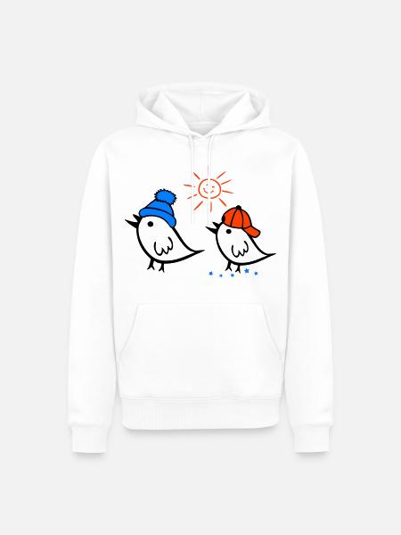 Sparrow, Sun, Spring - Men’s Premium Organic Hoodie - white