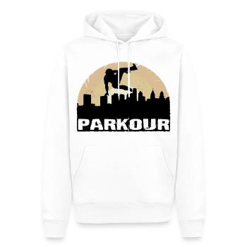 Parkour - Sweat à capuche Premium bio Homme - blanc - Devant - Nico (187cm)