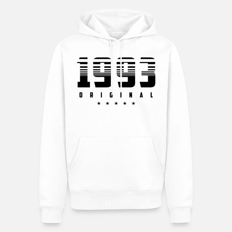 Né en 1993 l’original - Sweat à capuche Premium bio Homme - blanc