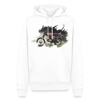Enduro S51 - Männer Premium Bio Hoodie - Weiß - Vorne - Nico (187cm)