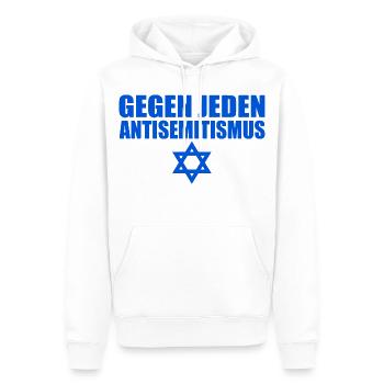 Gegen jeden antisemitismus - Männer Premium Bio Hoodie - Weiß - Vorne - Nico (187cm)