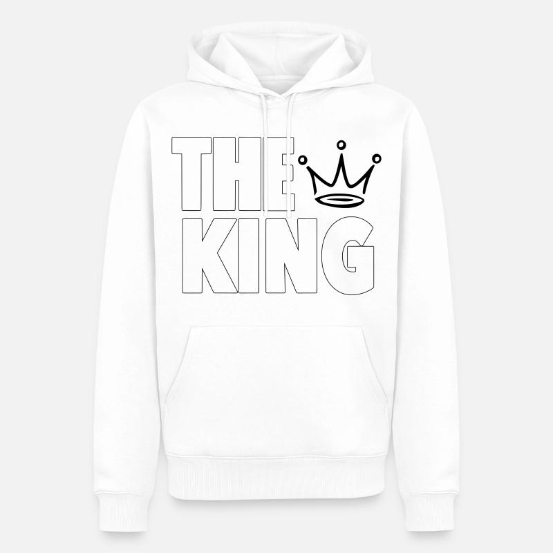 The King – Bold Crown Statement Design - Männer Premium Bio Hoodie - Weiß