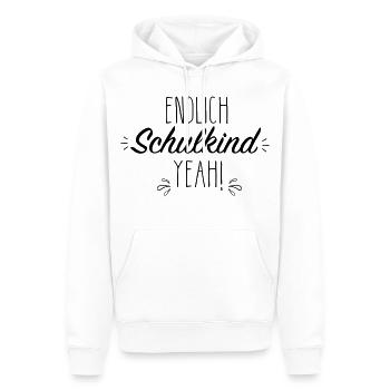 Endlich Schulkind yeah - Männer Premium Bio Hoodie - Weiß - Vorne - Nico (187cm)