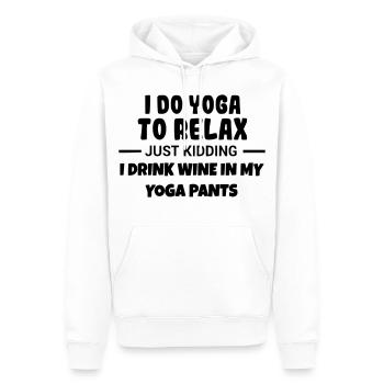 Yoga zum Entspannen und Wein trinken # - Männer Premium Bio Hoodie - Weiß - Vorne - Nico (187cm)