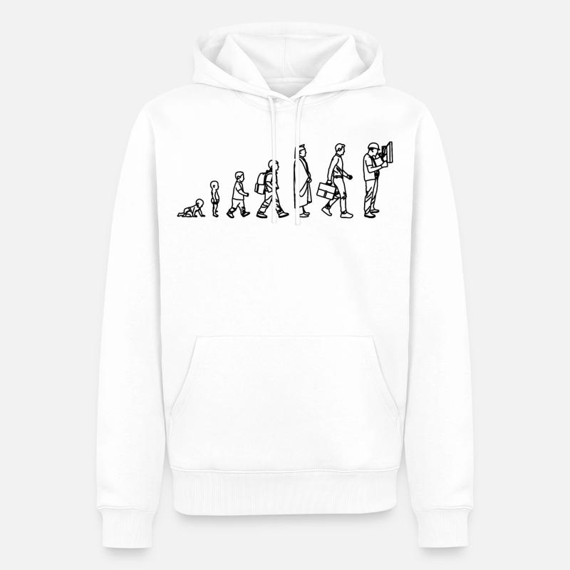 Évolution de l’électricien - Sweat à capuche Premium bio Homme - blanc