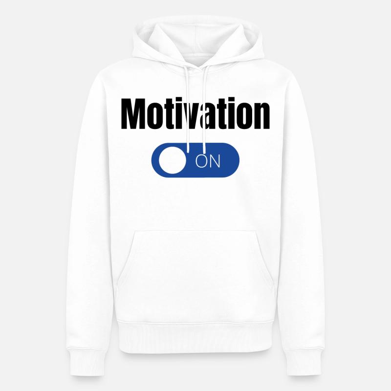 Einstellung Blauer EinAus Toggle  - Männer Premium Bio Hoodie - Weiß
