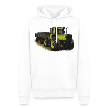 MB trac 1600 turbo avec remorque - Sweat à capuche Premium bio Homme - blanc - Devant - Nico (187cm)