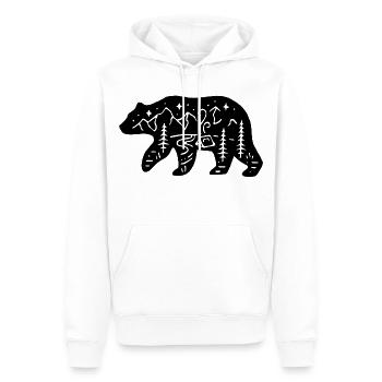 Ours noir totem de la nature - Sweat à capuche Premium bio Homme - blanc - Devant - Nico (187cm)