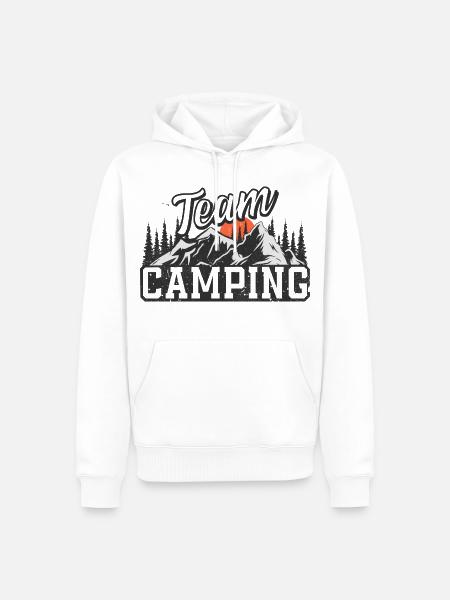 Team Camping - Men’s Premium Organic Hoodie - white