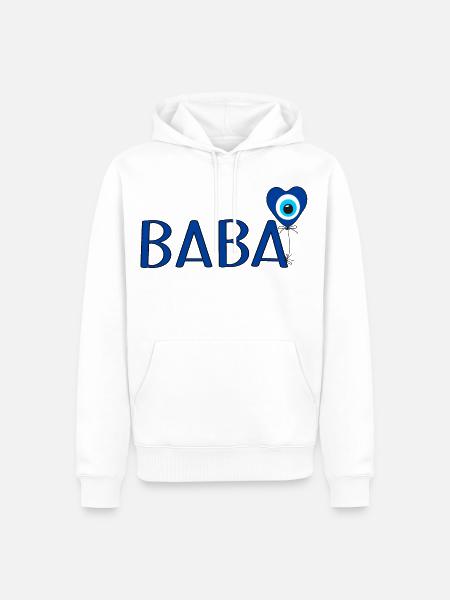 Baba mit Nazar Luftballon - Männer Premium Bio Hoodie - Weiß