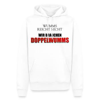 Wumms, Doppelwumms, Scholz, Politik, Sprüche - Männer Premium Bio Hoodie - Weiß - Vorne - Nico (187cm)