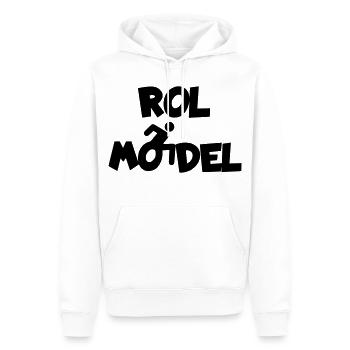 Jeder Rollstuhlfahrer ist ein Vorbild # - Männer Premium Bio Hoodie - Weiß - Vorne - Nico (187cm)