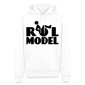 Modèle # - Sweat à capuche Premium bio Homme - blanc - Devant - Nico (187cm)