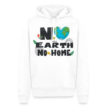 Pas de terre pas de maison - Sweat à capuche Premium bio Homme - blanc - Devant - Nico (187cm)