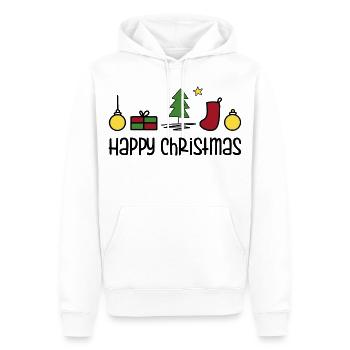 Happy Christmas - Männer Premium Bio Hoodie - Weiß - Vorne - Nico (187cm)