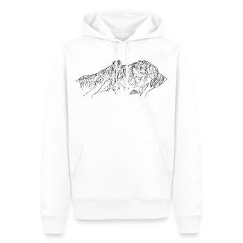 Bischofsmütze, Gosaukamm Salzkammergut Mountains Alps - Men’s Premium Organic Hoodie - white - Front - Nico (187cm)