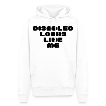 Eine behinderte Person sieht so aus * - Männer Premium Bio Hoodie - Weiß - Vorne - Nico (187cm)