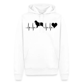 Australian Shepherd , Hund, Herz, Puls, Tiere, EKG - Männer Premium Bio Hoodie - Weiß - Vorne - Nico (187cm)